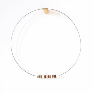Colgante tubular bronce/plata