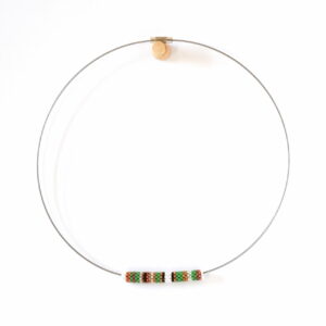 Colgante tubular verde/cobre mate