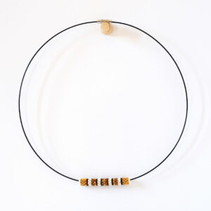 Colgante tubular bronce/dorado