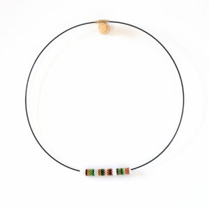 Colgante tubular verde/cobre mate